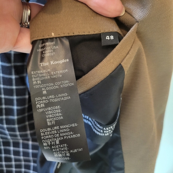 The Kooples mens blazer single breast jacket coat suede trim military 48 medium - Picture 10 of 11